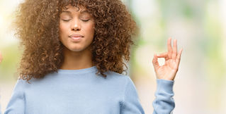 young woman meditating